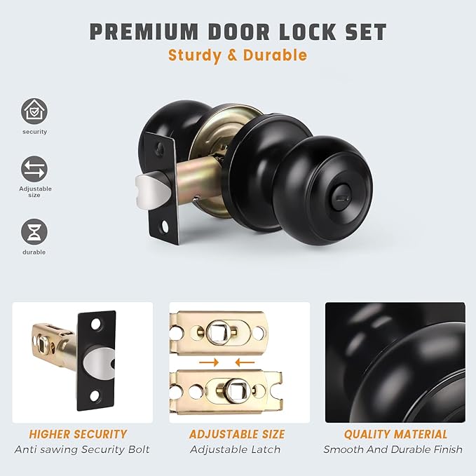 KNOBWELL Black Interior Door Knob - Image 4