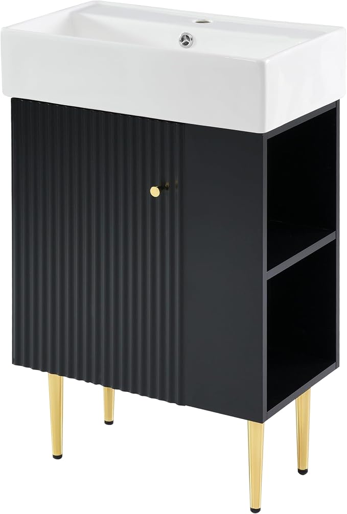 Merax 21.6 Inch Small Bathroom Vanity Sink Combo, Freestanding Bathroom Cabinet - Image 6