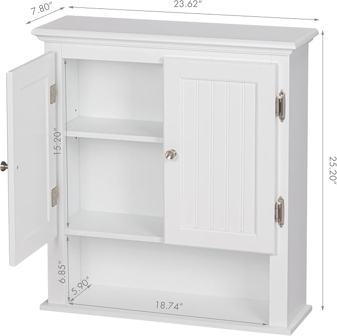 UTEX Bathroom Cabinet Wall Mounted, Wood Hanging Cabinet, Wall Cabinets - Image 3