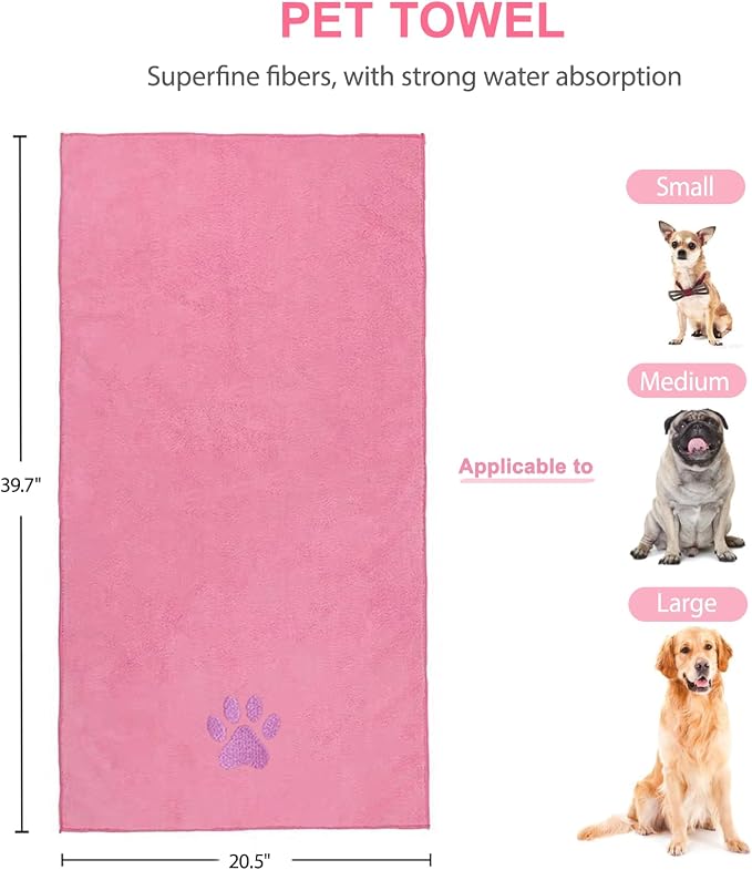 6PCS Pink Dog Washing Kit with Dog Brush, Shampoo Brush, Bath Scrubber - Image 7