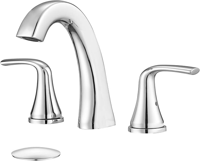 Chrome Widespread Bathroom Faucet by EQLOO