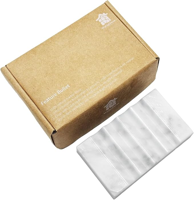 Real Marble Soap Dish for Shower Stone Tray Small Bar Soap Holder - Image 6