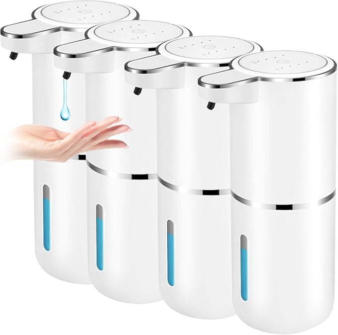 4 Pack Automatic Soap Dispenser, Liquid Soap Dispenser Touchless, 12.8oz/380ml by VZZNN