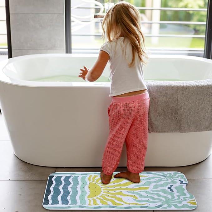 Non Slip Bathtub Mat for Kids Extra Long Anti Slip Bath Mat for Tub Abstract - Image 6