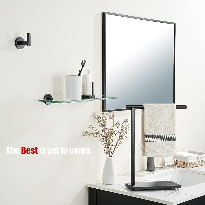 JQK Bathroom Glass Shelf Oil Rubbed Bronze, Tempered Glass Shower Storage 16 by - Image 4