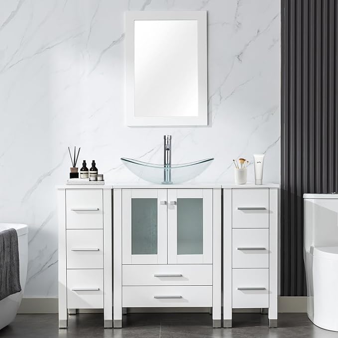 LUCKWIND 48" Bathroom Vanity Sink Combo, 24-inch Main Cabniet by LUCKWIND