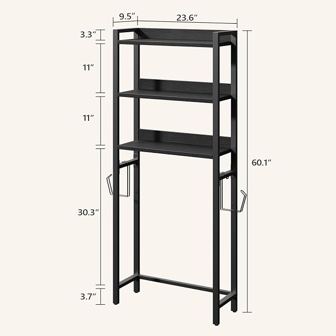 Over The Toilet Storage Rack, 3 Tier Bathroom Organizer Over Toilet, - Image 2