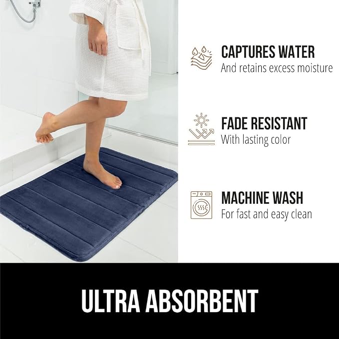 GORILLA GRIP Memory Foam Bath Mat, Soft Absorbent US Designed Bathroom Rug - Image 7