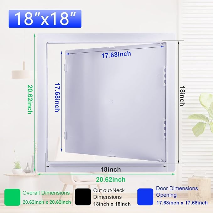 Suteck Plumbing Access Panel for Drywall Ceiling 18 x 18 Inch Reinforced - Image 2