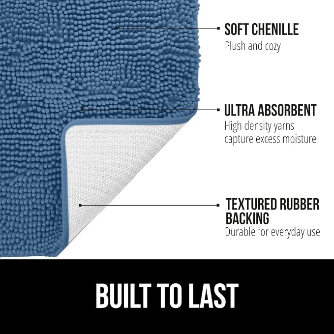 GORILLA GRIP Bathroom Rug Sets, Soft Chenille 2 Piece Area Rugs Set, Toilet - Image 3