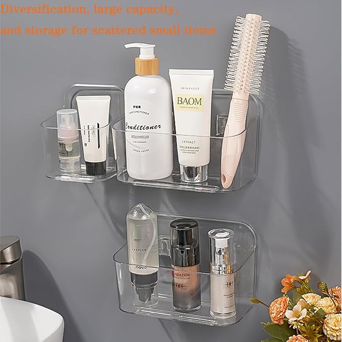 Adhesive Wall Mount Organizer Box, Acrylic Shelves - Image 2