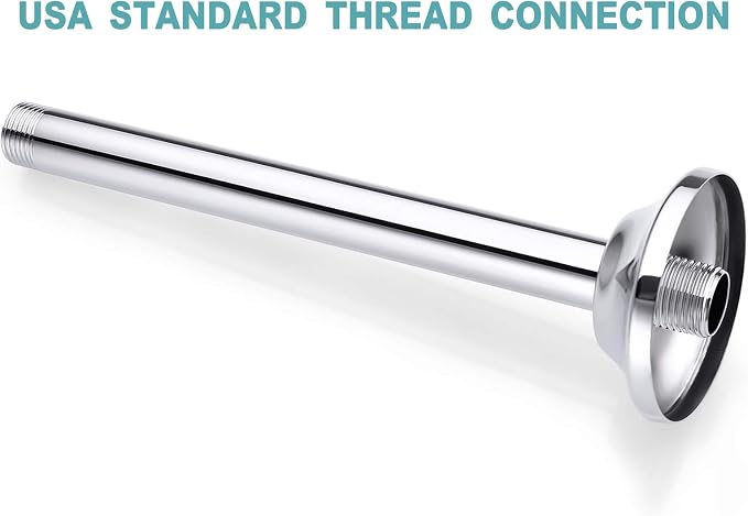 BESTILL 8 Inch Ceiling Mount Rain Shower Head Arm and Flange - Image 6