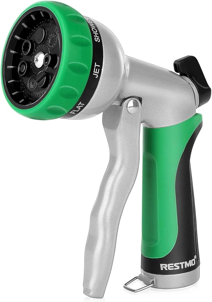 RESTMO Garden Hose Nozzle, Heavy Duty Metal Water Hose Nozzle by Restmo