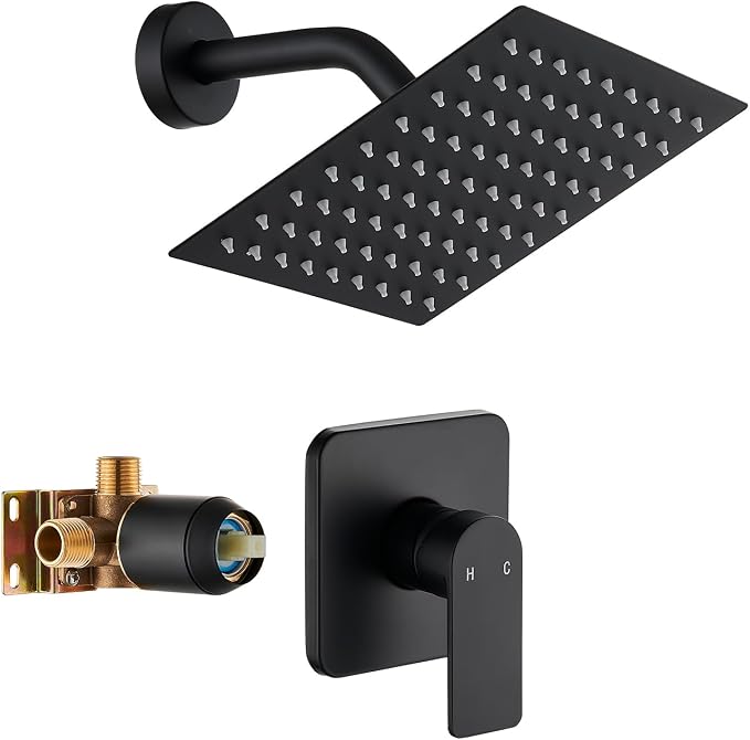 Black Shower Faucet Single Function Trim Kit by GOXIUHAN