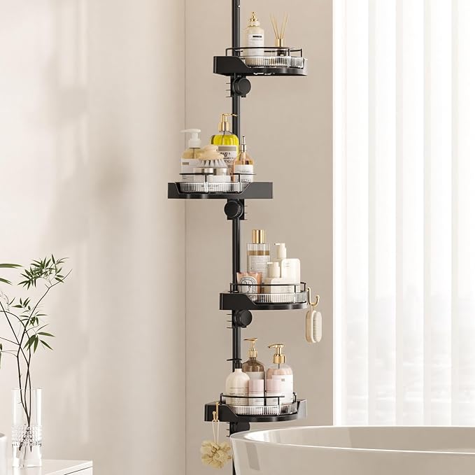 360° Rotating Corner Shower Caddy Tension Pole Organizer - Image 7
