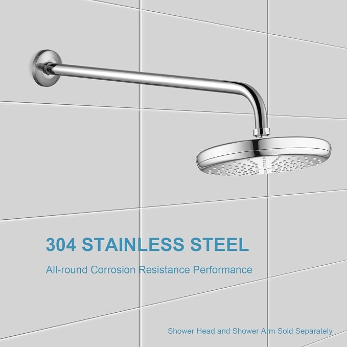 OFFO Shower Arm with Flange, 24 in Wall Mount Replacement Angle Shower Head Arm - Image 3