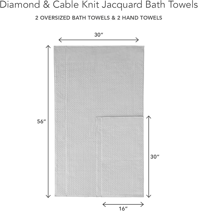 Texere 100% Organic Cotton Jacquard 650 GSM Premium Bath Towel Set - Image 3