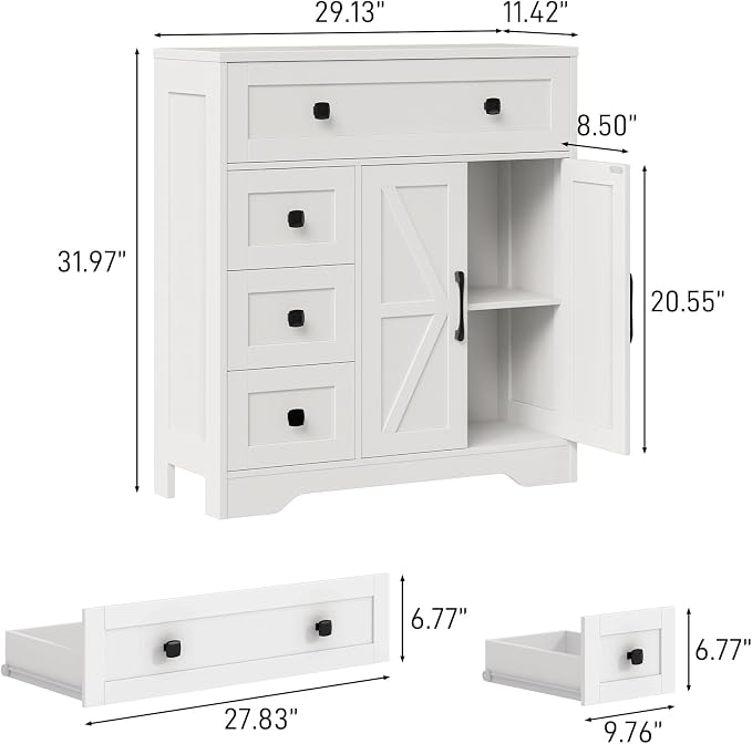 Vabches Farmhouse Storage Cabinet - Image 2
