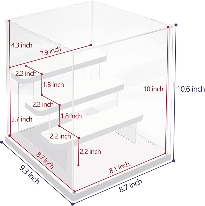 Choowin 4 Tier Small Clear Acrylic Display Case - Image 2