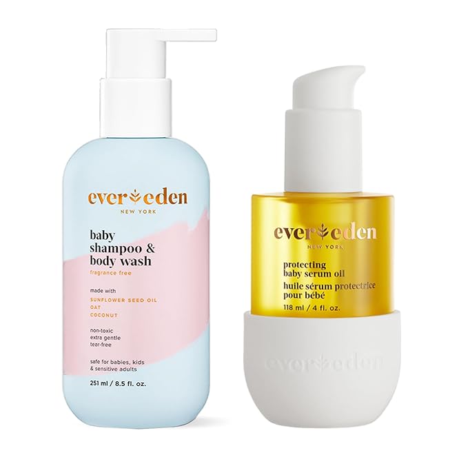 Evereden Baby Cradle Cap Care Bundle: Clean & Vegan Shampoo, Body Wash by Evereden