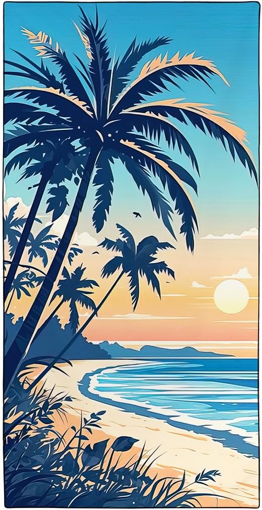 Quick-Dry Coconut Beach Towel 36"x72" Sand-Free Soft Microfiber by Rstick