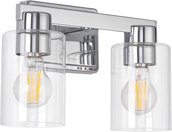 2-Light Bathroom Light Fixtures Modern Chrome Vanity Lights - Image 9