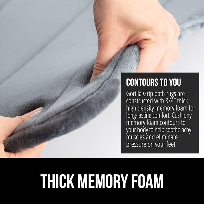GORILLA GRIP Memory Foam Bath Mat, Soft Absorbent US Designed Bathroom Rug - Image 4