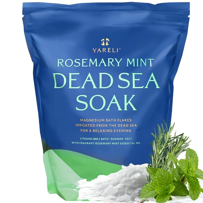 Yareli Magnesium Flakes, 5lb Rosemary Peppermint, Dead Sea Bath and Foot Soak by YareliBathandBeauty