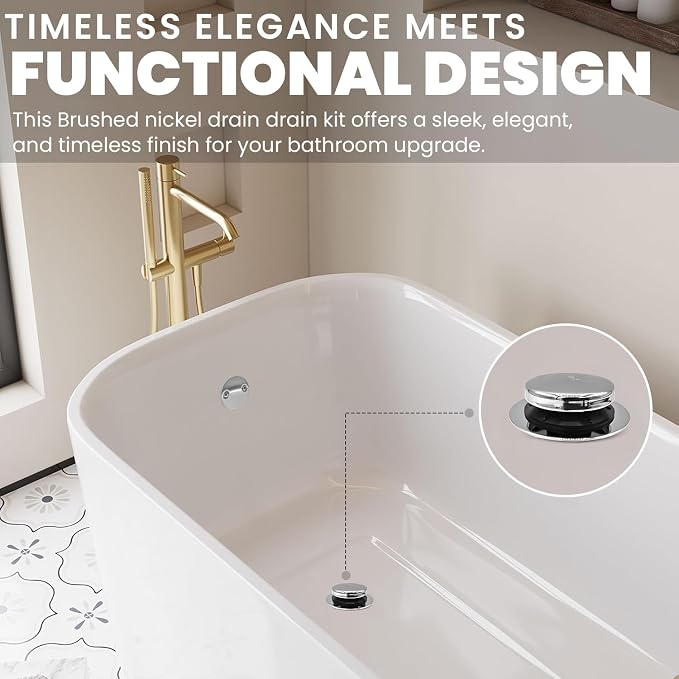 Chrome Toe Tap Bathtub Trim Set - Image 6