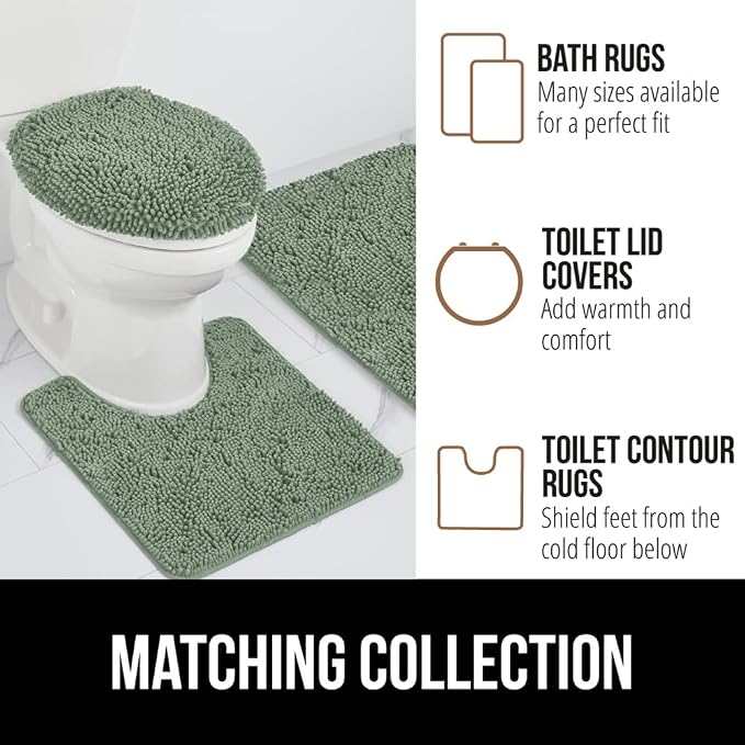 GORILLA GRIP Bath Rug Mat 60x24, Soft Absorbent Chenille, Quick Dry Microfiber - Image 8