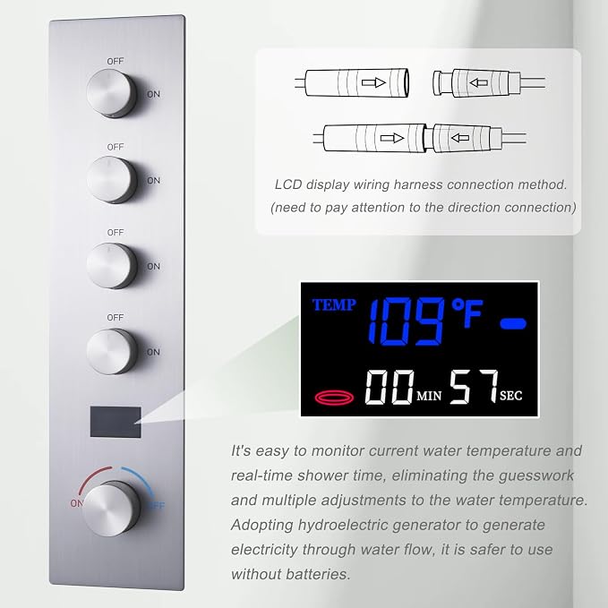Brushed Nickel Digital Display Shower System - Image 2
