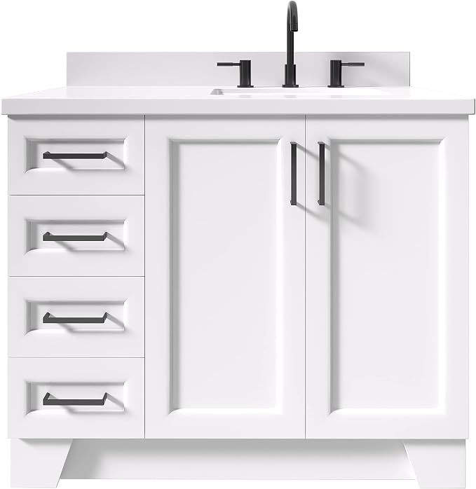 ARIEL 43" White Bathroom Vanity - Image 5
