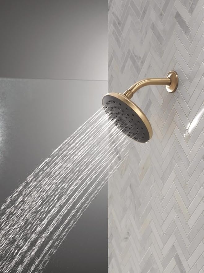 Delta PivotPro Brushed Gold Rain Showerhead, Single Setting 7 Inch Round Shower - Image 6