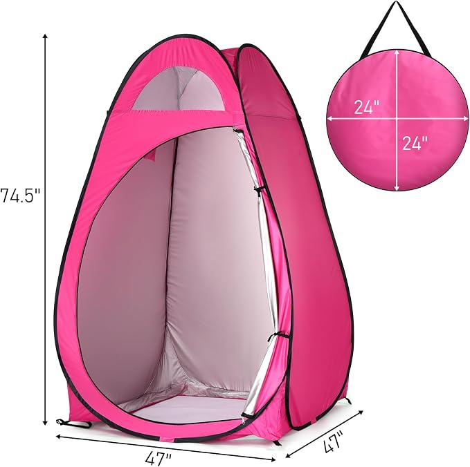 Pop Up Privacy Shower Tent, Portable Outdoor Bathroom Toilet Changing Dressing - Image 2