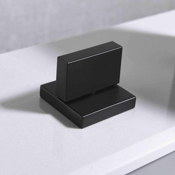 sumerain Black Waterfall Tub Faucet Deck Mount 3 Hole Widespread Bathtub Faucet - Image 7