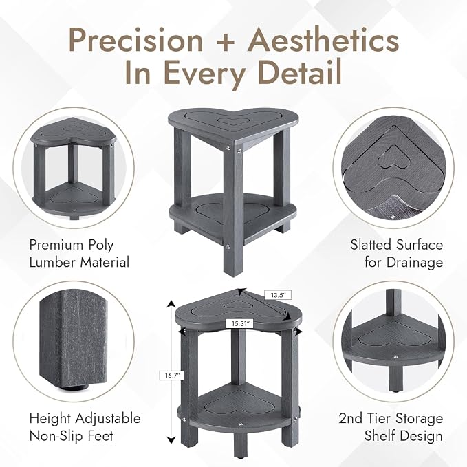 UHA Corner Shower Stool for Inside Shower - Image 4