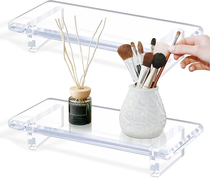 2Pack Acrylic Counter Tray Organizer. Multi-Purpose Kitchen & Bathroom Sink by Chivalral