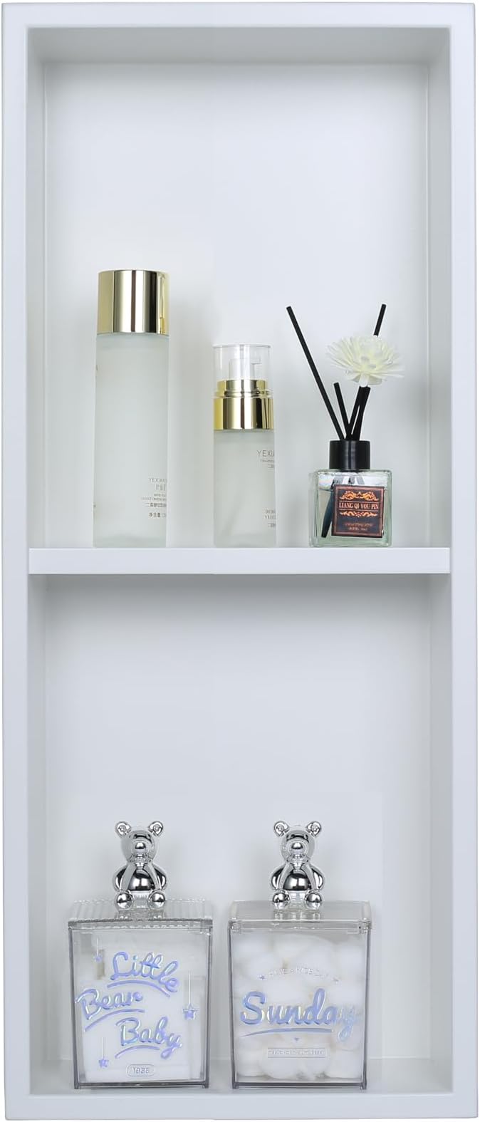 Narrow Shower Niche for Tiny Shower Room Storage, Insert Tile Ready, Double by IKITRAEE
