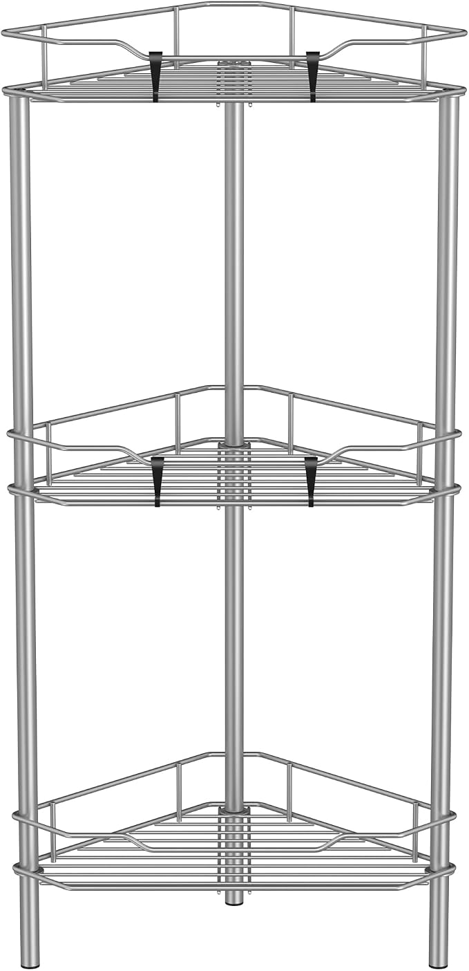 3 Tier Floor Standing Corner Shower Caddy Organizer Shelf by HuggieGems