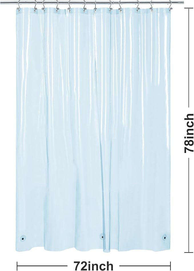 Barossa Design Clear Blue Long Shower Curtain Liner 78" Height - Image 7