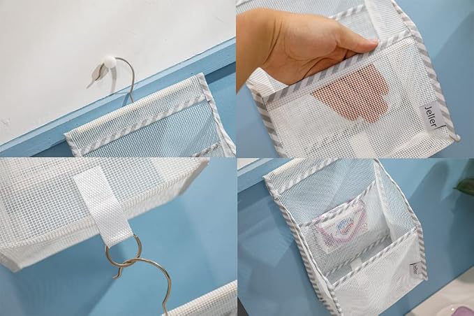 Jelier Hanging Mesh Shower Caddy, Bath Storage Basket Organizer - Image 3