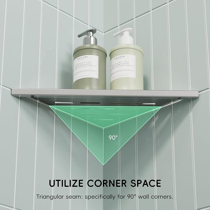 10’’ Shower Corner Shelf, Stainless Steel Shower Shelves - Image 6