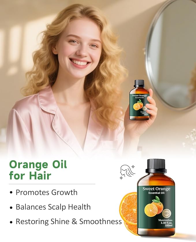 Orange Essential Oil Pure, Mumianhua Natural Sweet Orange Oil - Image 4