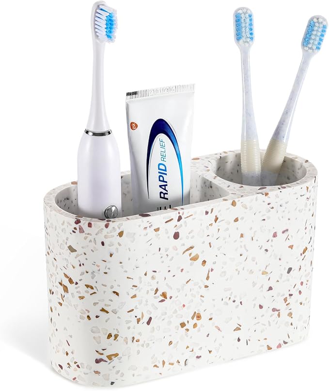 Luxspire Toothbrush Holder, 2 Slots Toothbrush and Toothpaste Holdersfor by Luxspire