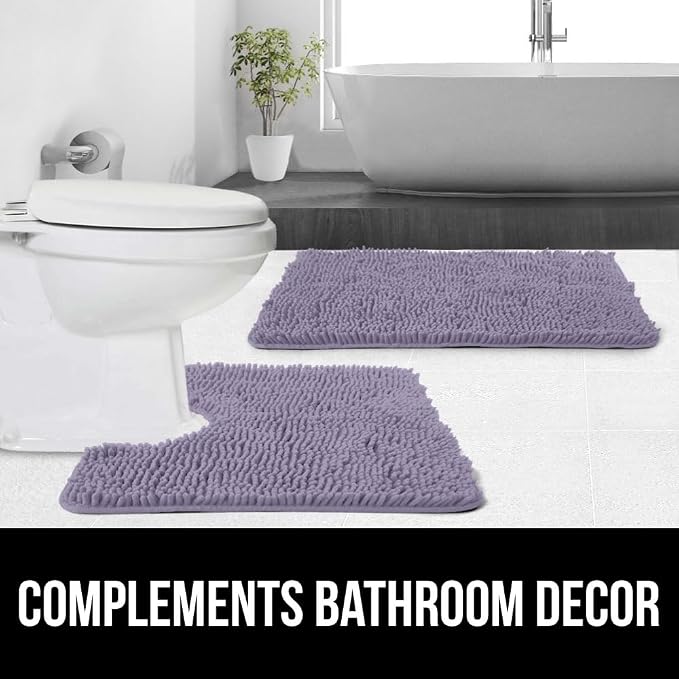 GORILLA GRIP Plush Absorbent Shaggy Chenille Bath Rug Mat - Image 9