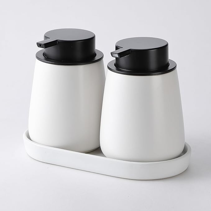 2 Pack White Round Soap Dispenser Tray - Image 7