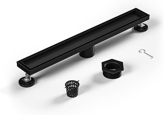 Linear Shower Drain 18", Matte Black Floor Drain - Image 6