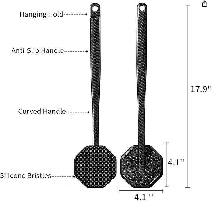 iTokGoK® Silver-Infused Carbon Fiber Silicone Back Scrubber - Image 6