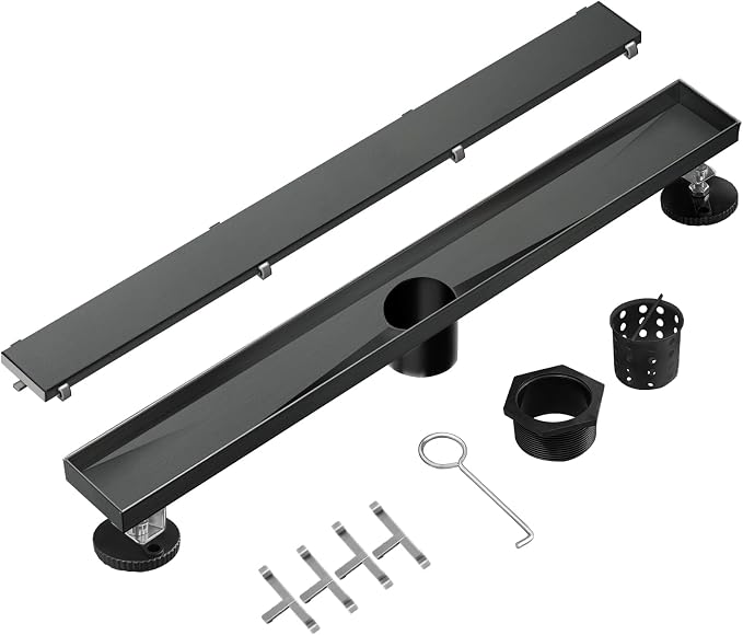 Linear Shower Drain, 60 inch Black Drain - Image 5