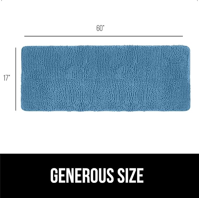 GORILLA GRIP Bath Rug Mat 60x17, Thick Soft Absorbent Chenille, Quick Dry - Image 2